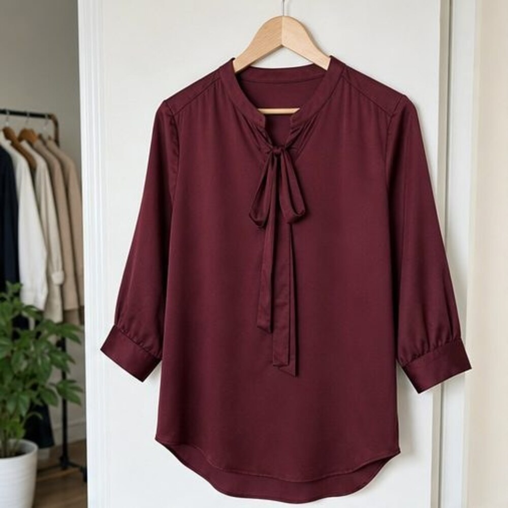 Burgundy Peplum Top